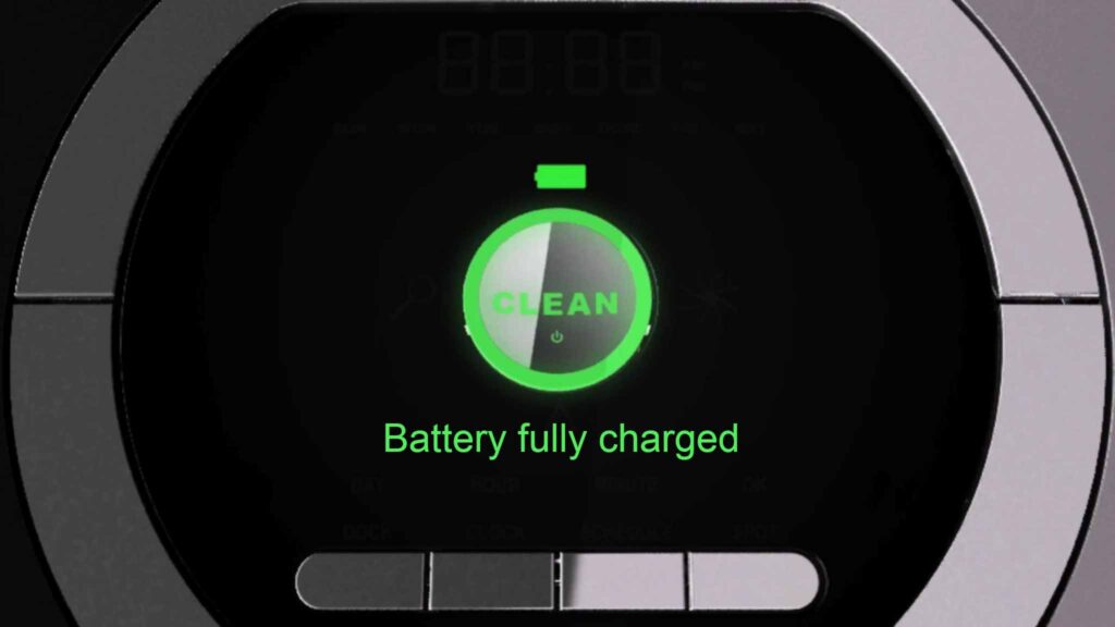 Roomba showing green light means battery is fully charged