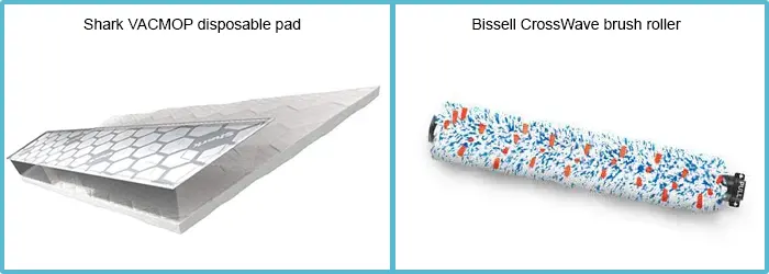 shark vacmop disposable pad and bissell crosswave brush roller